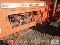 Allis Chalmers D-17 Wide Front Gas Tractor, Cab Needs Glass, PTO,