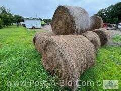 5-Grass Hay Round Bales, Twine Tie, 2024 Hay Season.
