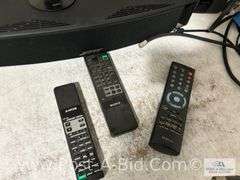 Surround Sound System, 2-Sony Stand Speakers, 1-Bose Center Speak