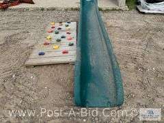 13' Playground Slide And 7' x 35" Climbing Wall.