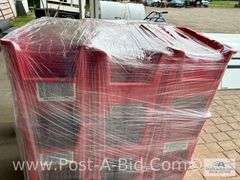 24x Red Parts Bins 9" W x 12"H x 16"D.