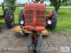 Farmall B Tractor, With Woods Belly Mower, Narrow Front, 1 Flat T