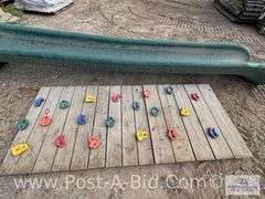 13' Playground Slide And 7' x 35" Climbing Wall.