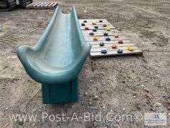13' Playground Slide And 7' x 35" Climbing Wall.