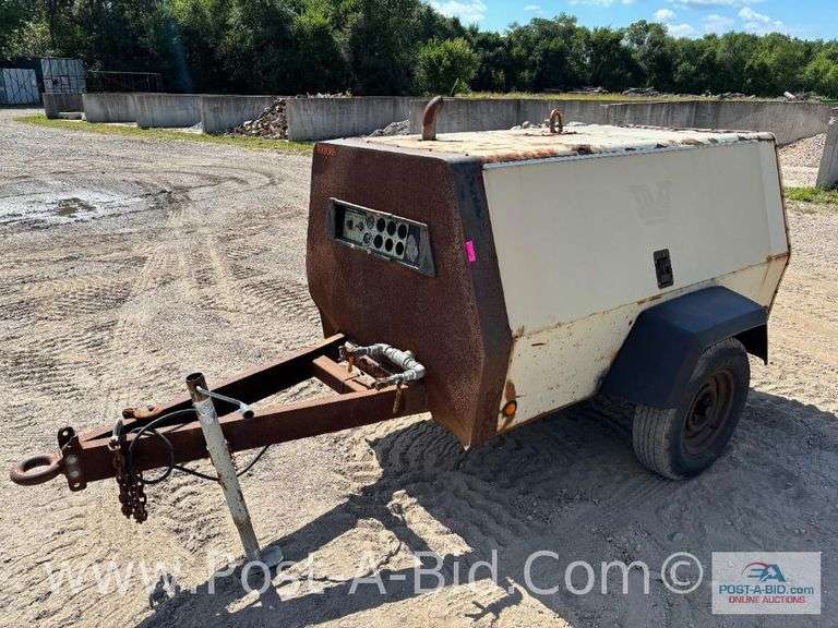 1992 Ingersoll Rand 185 Air Compressor Powered By A Diesel John Deere Engin