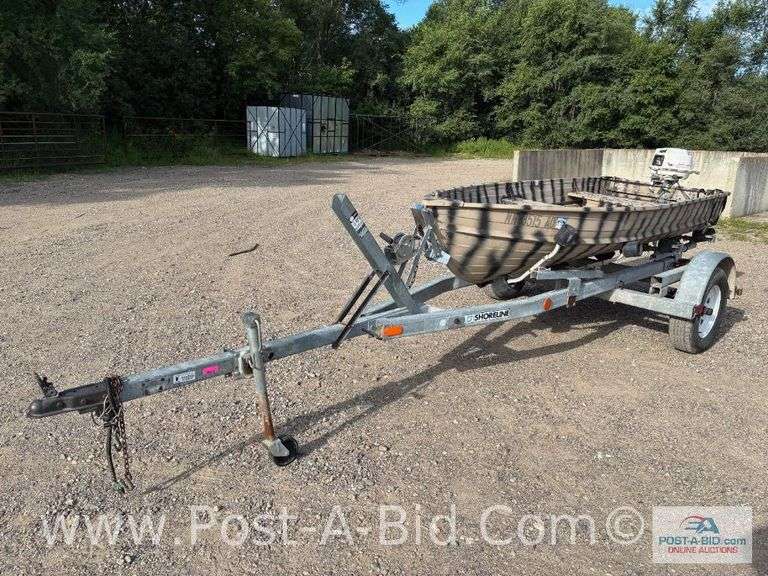 1962 Starcraft 12' Duckboat With Shop Built Trailer, 5 1/2 HP Johnson Outbo