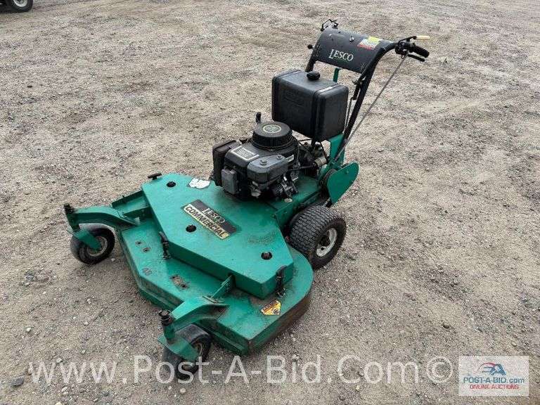 Lesco 48" Commercial Mower, Kawasaki FC420V, Owner Staetd, "Runs Good."