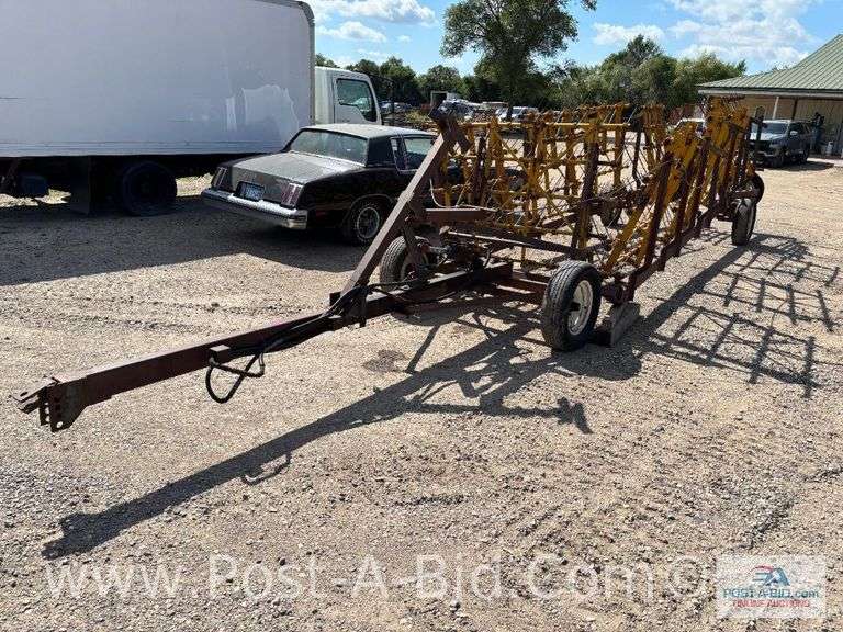 Kovan 50' 9 Section Hydraulic Drag, Coil Tine Harrow, Owner Stated, "Good W