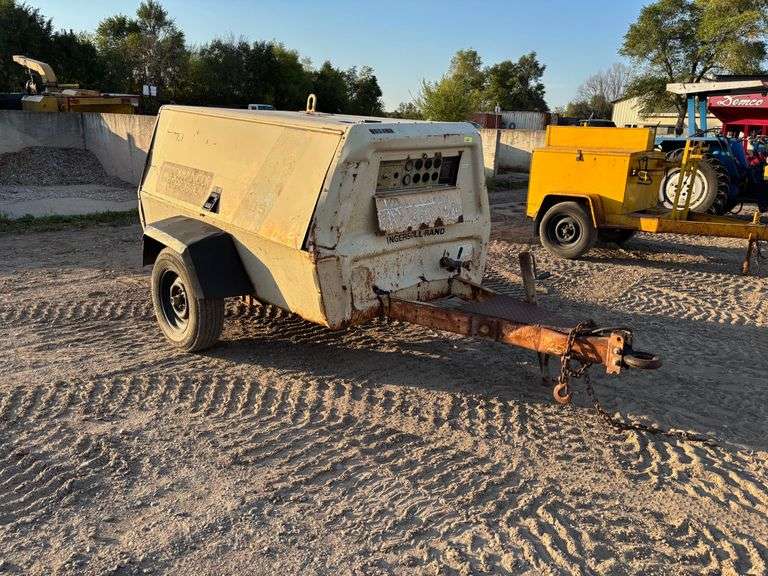 Ingersoll Rand Air Compressor With John Deere Diesel Motor. "