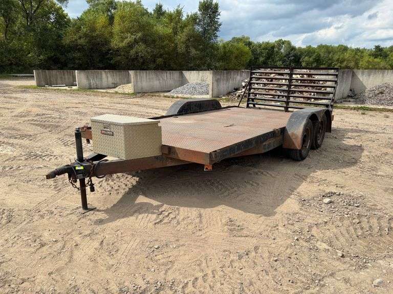 1994 BTBL 16' Tandem Axle Trailer With Rear Ramp, Tool Box In Front, 2" Bal