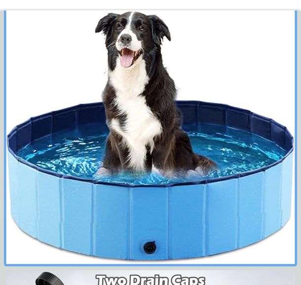 Jason Well Foldable Round Dog Pool, 32" Diameter x 8" Deep, Thick Vinyl, Li