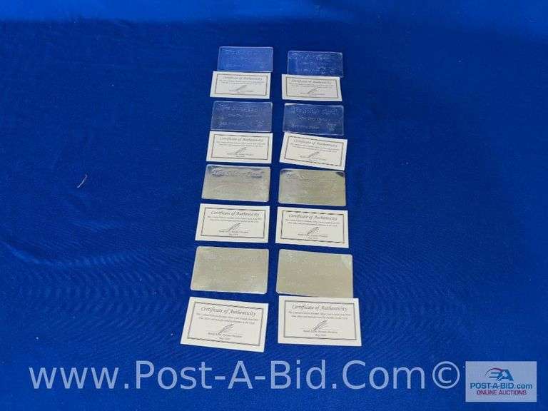 10- 1 Ounce .999% Fine Silver Cards, Bought From JM Bullion, Comes With Cer