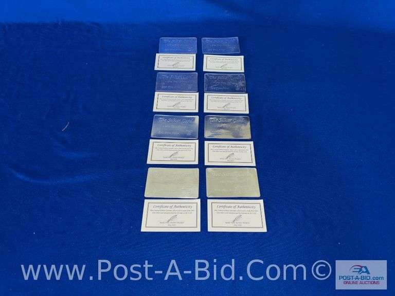 10- 1 Ounce .999% Fine Silver Cards, Bought From JM Bullion, Comes With Cer