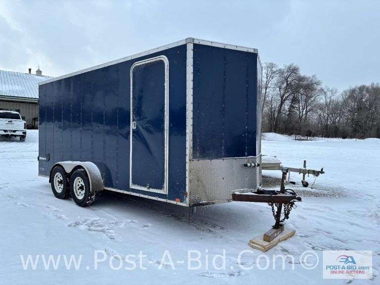 2012 Look 7' x 16' Tandem Axle Enclosed Trailer With Rear Doors, Side Door,