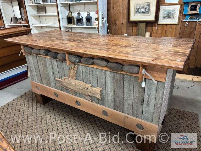 Hogfish Bar, 34" Deep x 83" Long x 40 1/2" Tall.