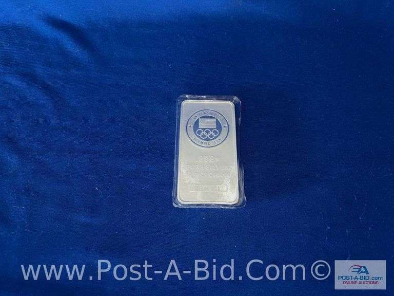 10 Ounce Bar Of .999% Pure Silver, United States Olympic Team USA Bar- 10 T