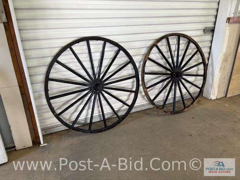 (2) 42" Wooden Buggy Wheels.