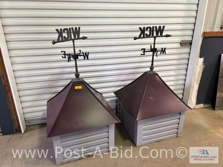 (2) Cupclas With Wick Windvanes, Approximately 24" x 24".