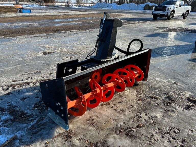 Skid Pro 6' 2 Stage Skidloader Snow Blower With Quick Tach Plate.