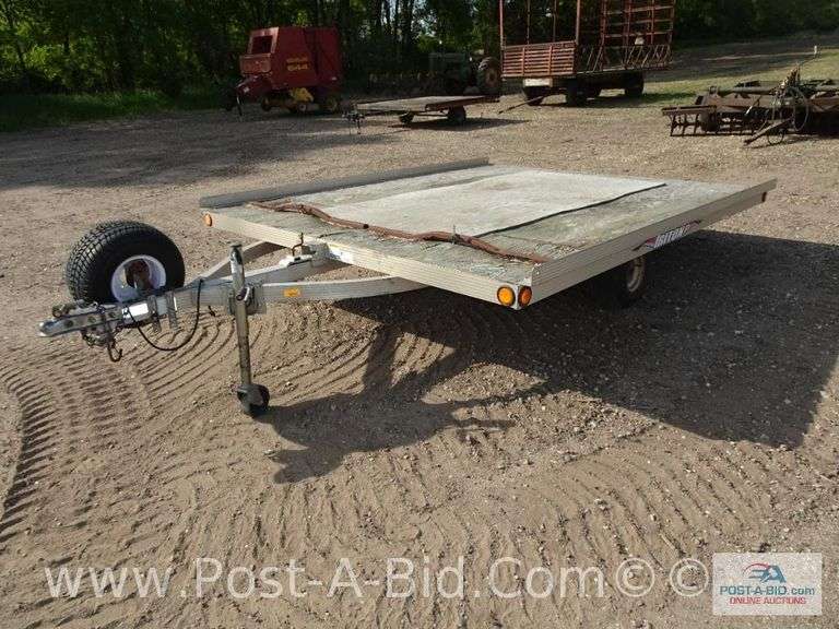 2008 Triton 2 Place Snowmobile Trailer, Tilt Bed, Spare Tire, 2" Ball, Life