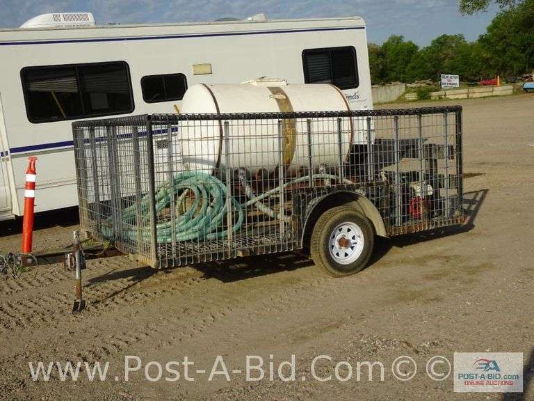 Hydro Seeder Set Up On Shop Built Trailer With Hoses And Pump, Owner Stated