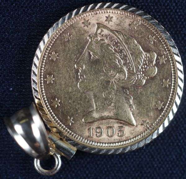 1905 “S” Liberty Head Half Eagle Gold Coin in Pendant