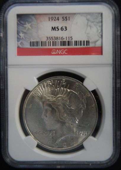 1924 Peace Dollar, NGC MS63 “S”