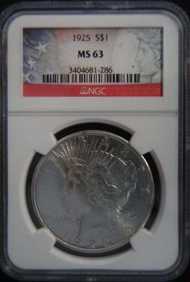 1925 Peace Dollar, NGC MS63 “S”