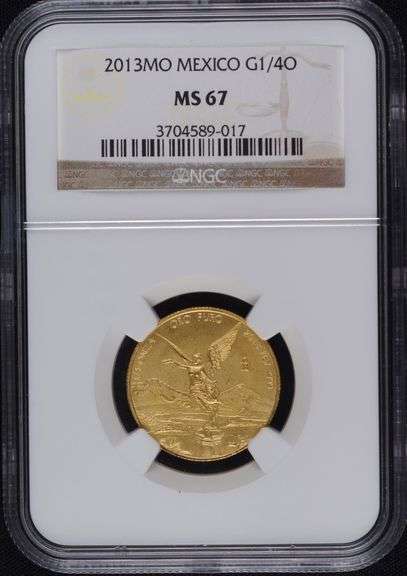 2013 1/4oz Mexican Libertad Gold Coin, NGC MS67