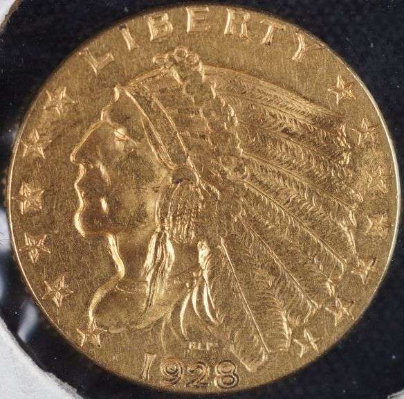 1928 $2.50 Indian Head Gold Quarter Eagle Coin