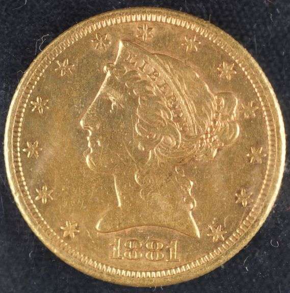 1881 “S” $5 Liberty Head Half Eagle Gold Coin