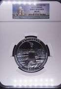 2011 5oz Silver Quarter Gettysburg Early Releases, NGC MS69