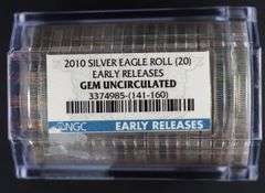 2010 Silver Eagle Roll (20) Early Releases, NGC Gem Uncirculated