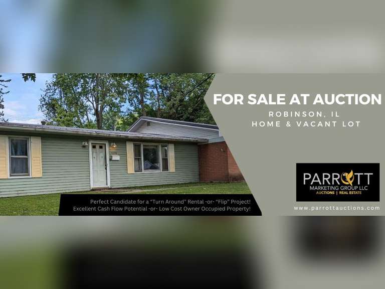 Robinson, IL Brick Home and Vacant Lot