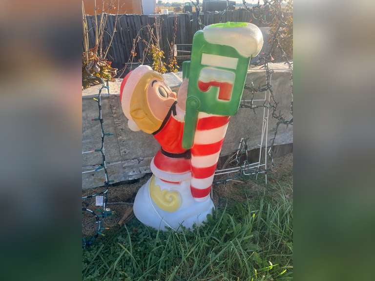 Boy with mailbox Christmas blow mold decoration