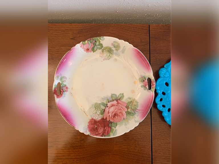 German Cake Plate, Paste Ware, M.Z. Austria, and Cake Plate