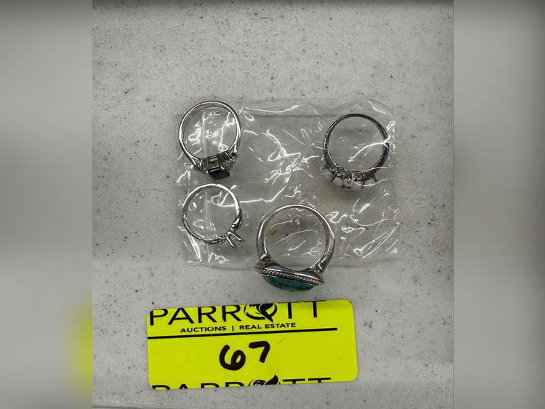 Four 925 Silver Rings