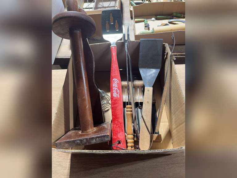 Grilling tools, paper towel holder, and knife set