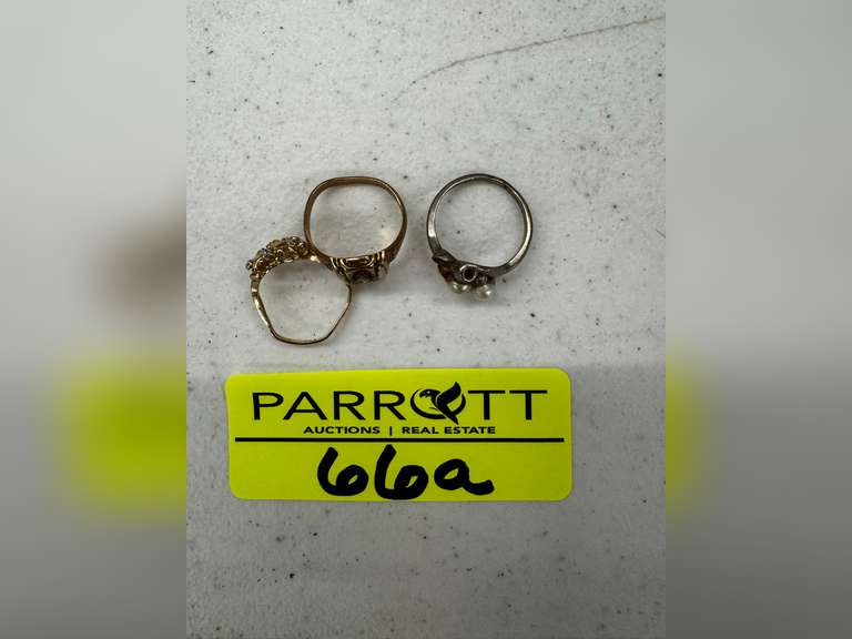 Three Gold Rings, Marked 10K