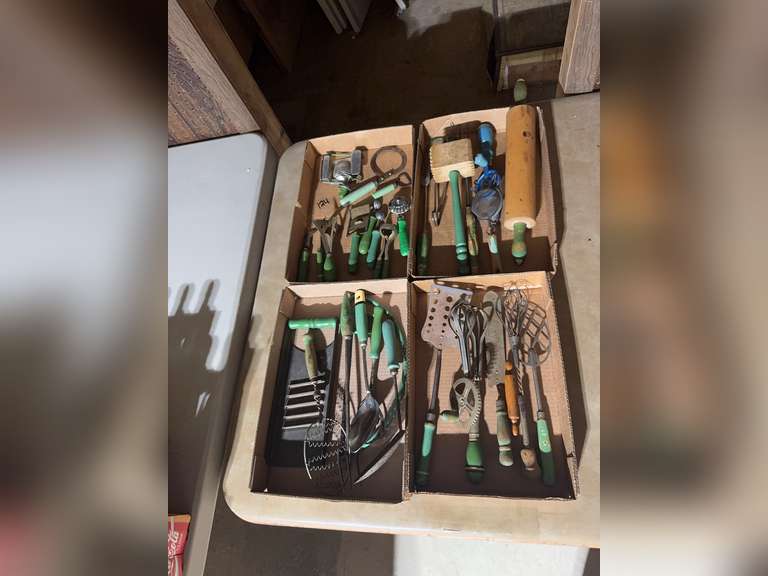 Green handled kitchen tools