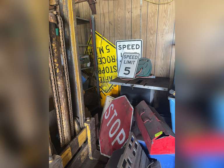 Road signs, tubs table saws, jack, and more