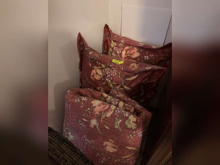 Floral pillows and comforter