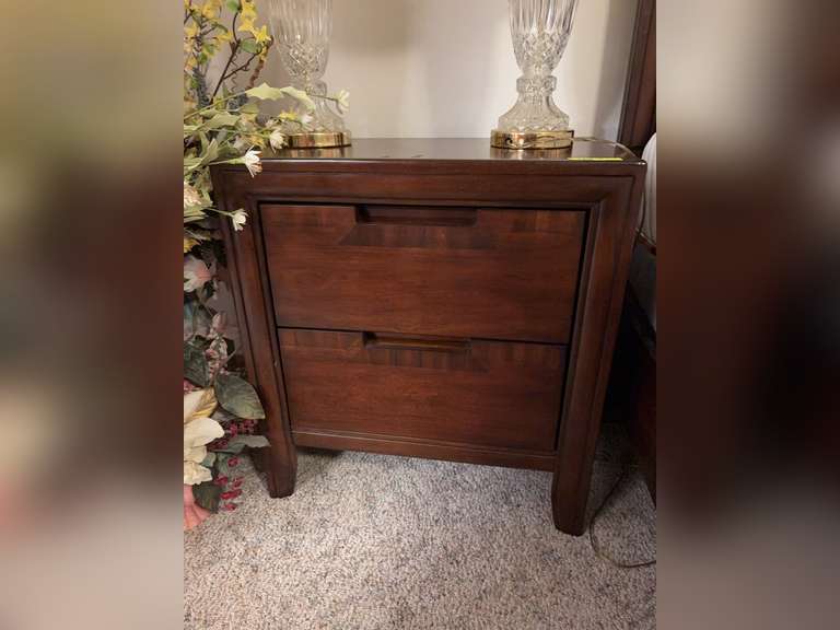 2 drawer nightstand (26” tall x 24” long x 16” wide)