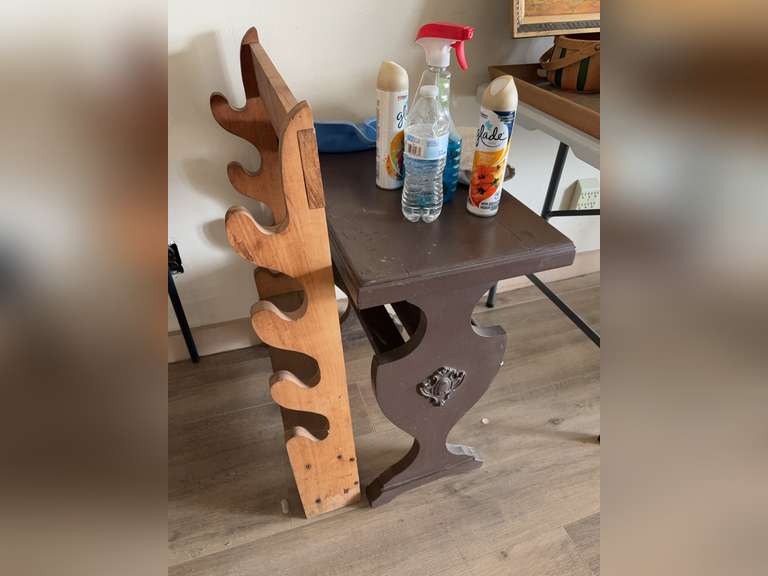 Accent table and wooden rack