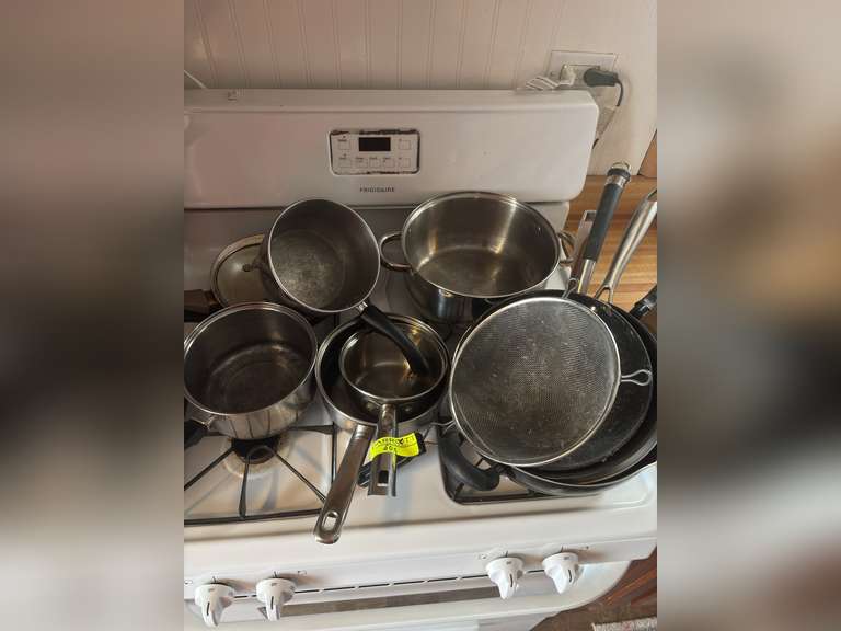 Assortment of pots and pans (heavily used)