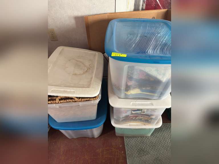 5 boxes of fabrics