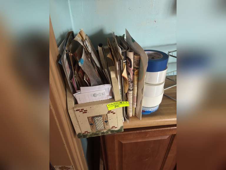 Lot of recipes and cookbooks, duct tape, painters tape