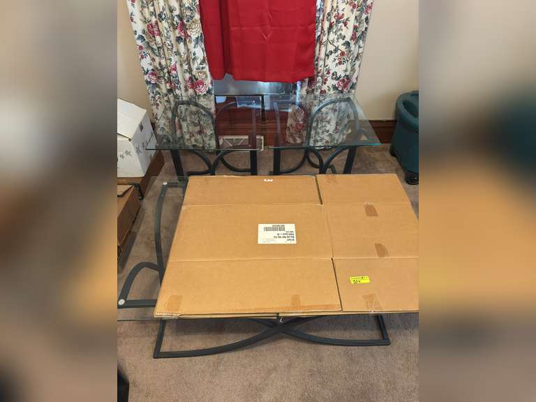 3 glass patio tables