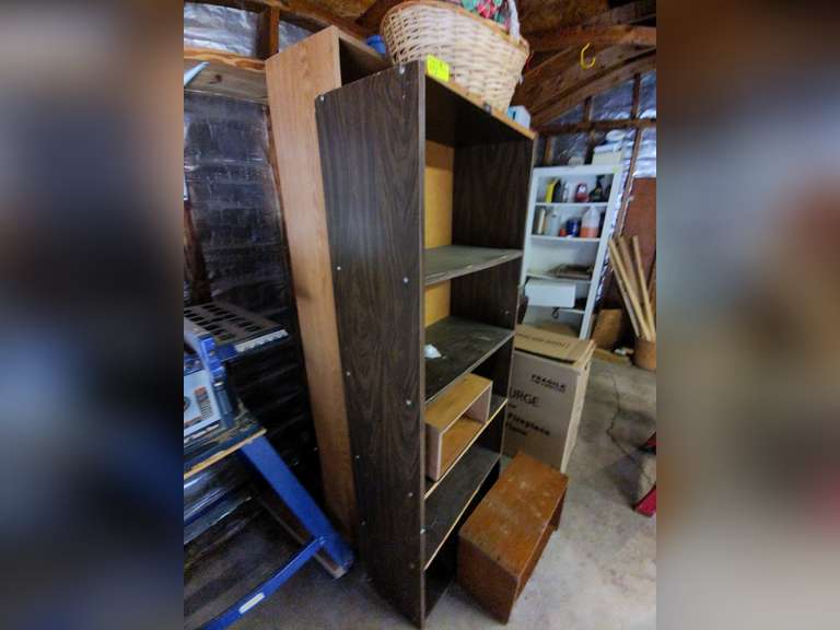 Group of wooden shelf etc.