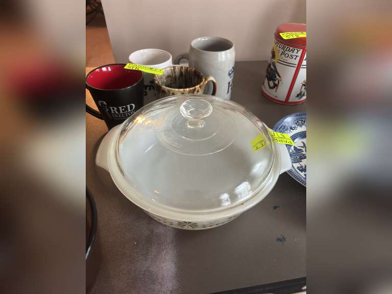 Oven-proof Corning-ware casserole dish